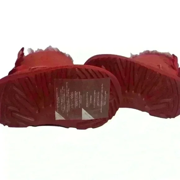 New UGG Toddler size 6 Samba Red Bailey Bow II boots - Picture 4 of 9